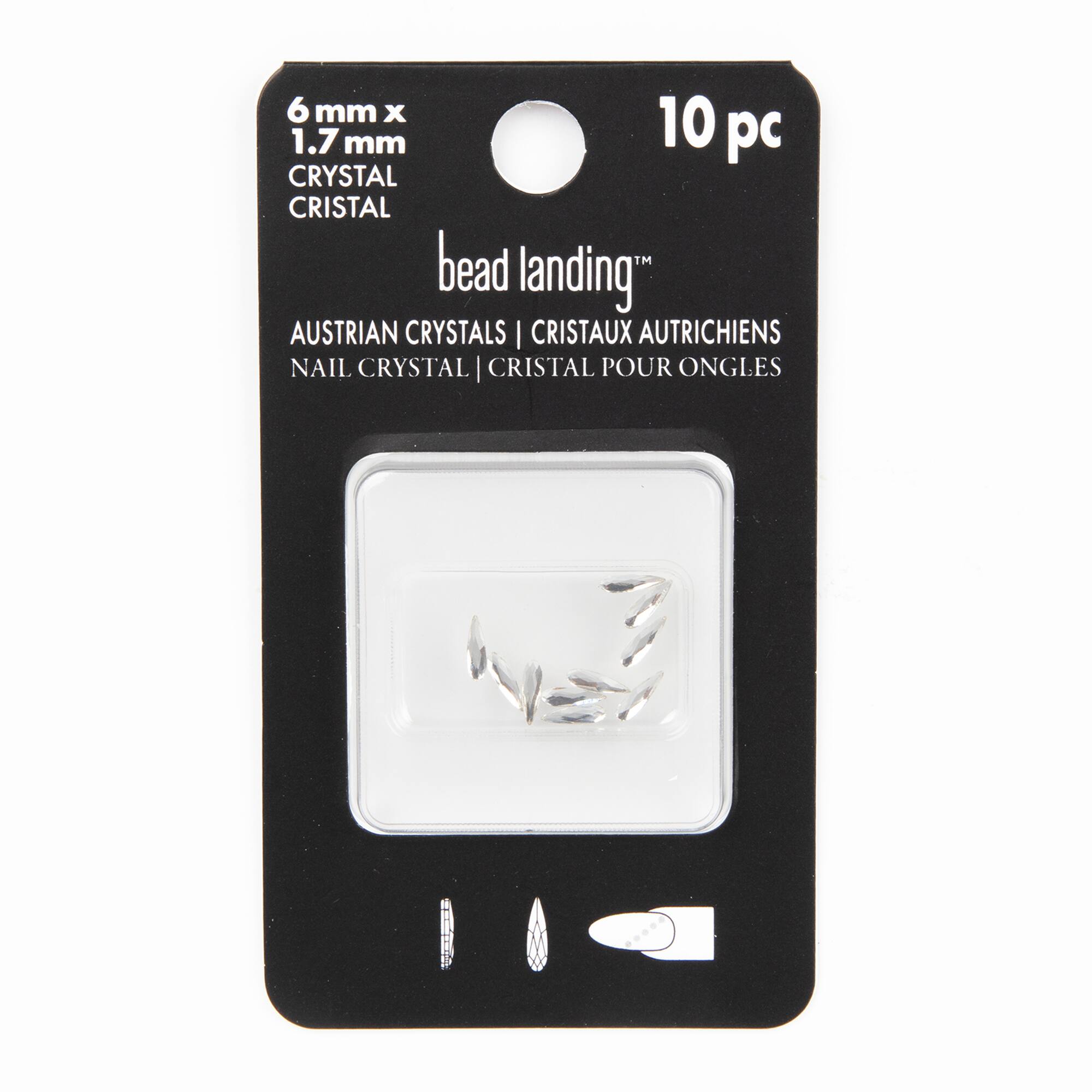 6 Packs: 10 ct. (60 total) 6mm Crystal Raindrop Glue-On Austrian Crystals by Bead Landing™